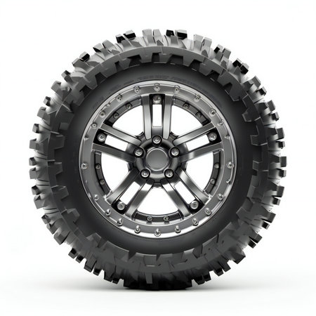 Car wheel isolated on a white background.の素材
