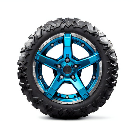 Car wheel on a white background.の素材
