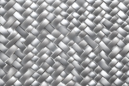 close up of white woven rattan texture background for interior design.の素材