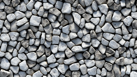 White pebble stone wall background texture close up for design.の素材