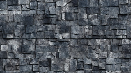 Black slate stone wall texture background. stone wallの素材