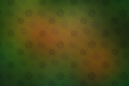 Virus pattern on the green background. illustration for your design.の素材