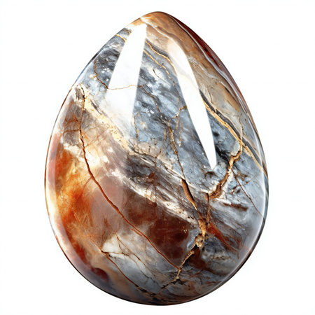 crystal egg on white backgroundの素材
