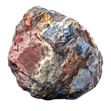 a meteorite isolated on white backgroundの素材