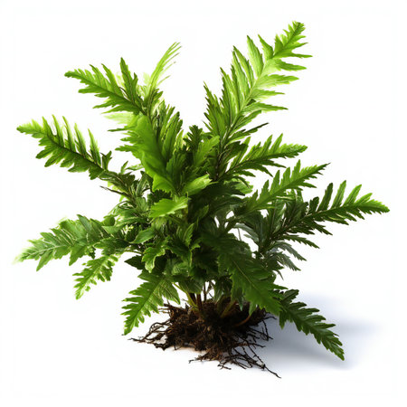 Fern plant isolated on white background.の素材