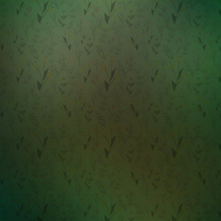 Grunge background with floral pattern in green and black colors.の素材
