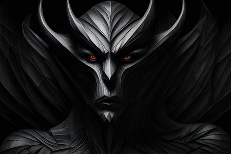 a fantasy alien creature in black and white colorsの素材