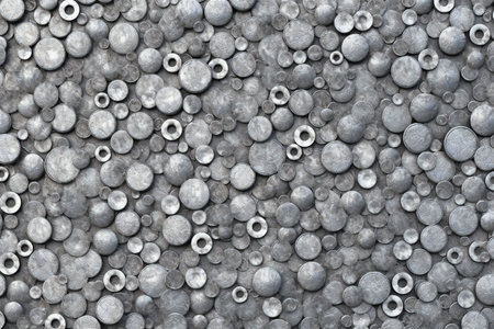 Abstract background of gray round beads.の素材