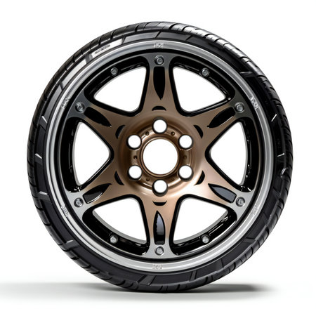 Car wheel isolated on white background.の素材