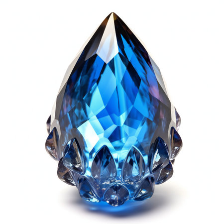 Blue sapphire isolated on white background.の素材