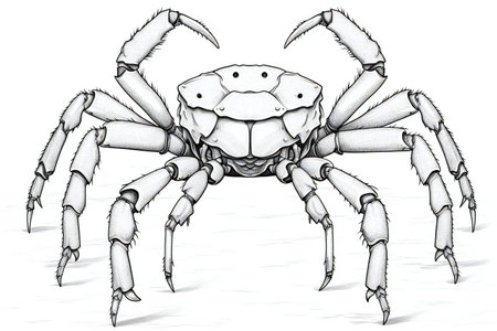 illustration of a spider on a white background,の素材