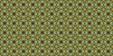Ethnic pattern. Abstract kaleidoscope fabric design texture or backgroundの素材