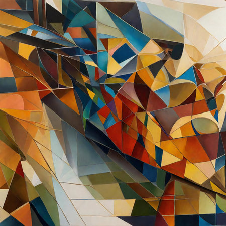 abstract colorful background of geometric shapes in the form of a mosaicの素材