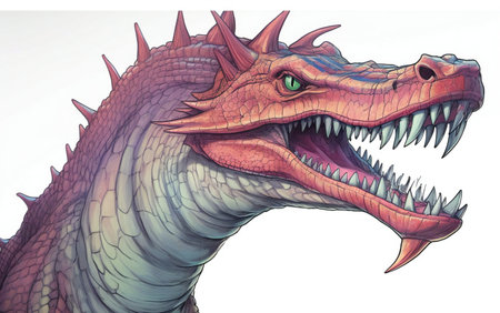 a fantasy dragon isolated on a white background.の素材