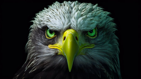 Close-up of a Bald Eagle (Haliaeetus leucocephalus)の素材
