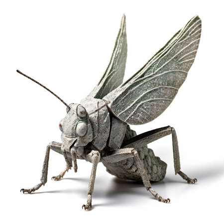 Big grasshopper isolated on white background.の素材