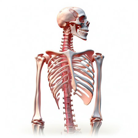 Human skeleton isolated on a white background.の素材