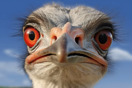 Portrait of an Ostrich (Struthio camelus)の素材