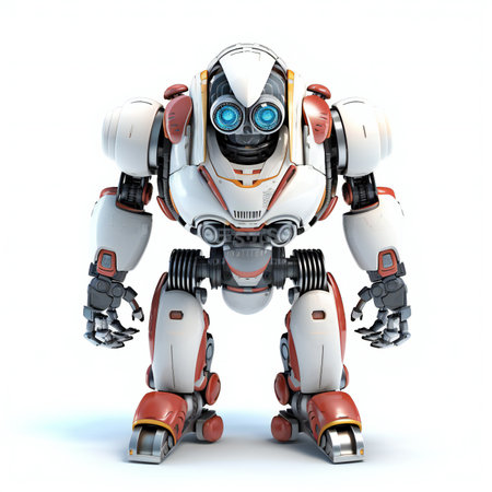 a robot isolated on a white backgroundの素材
