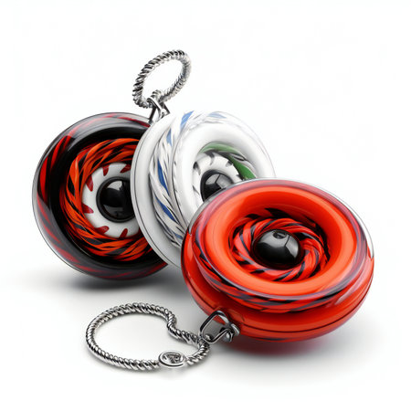 illustration of christmas ornaments in red and whiteの素材