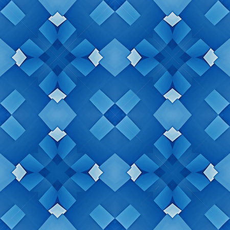 Abstract kaleidoscopic texture or background pattern design, blue and whiteの素材