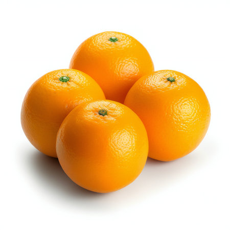 Ripe oranges isolated on white background.の素材