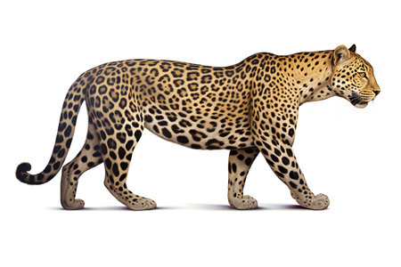 Leopard isolated on a white background.の素材