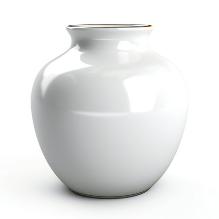 White vase isolated on white background.の素材