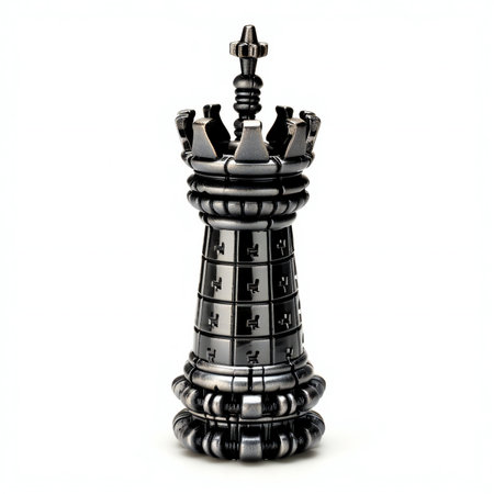 Black chess king isolated on white background.  Vintage style.の素材