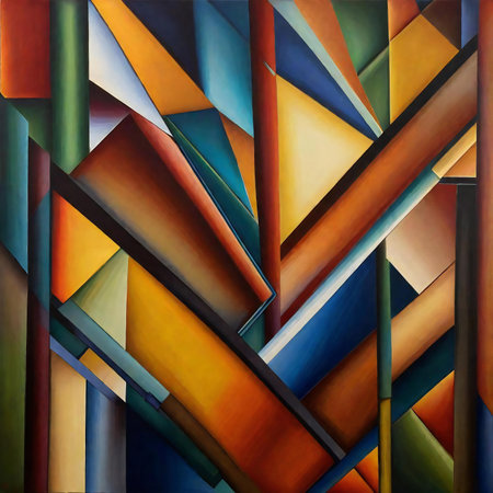 abstract colorful background with geometric shapes, triangles and lines.の素材