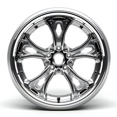 Car wheel on a white background.の素材
