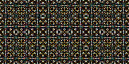 Ethnic pattern. Abstract kaleidoscope fabric design texture or backgroundの素材