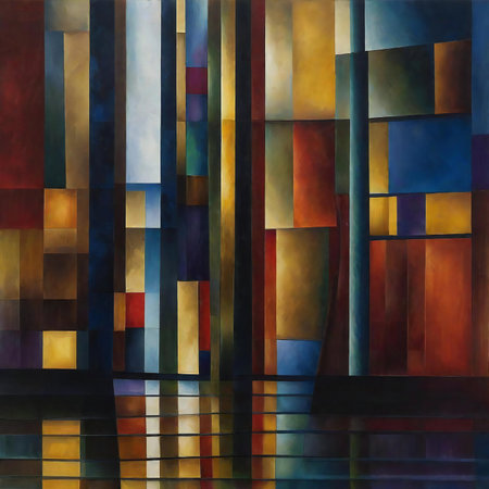 abstract background with some cubic elements in it and some reflections on itの素材