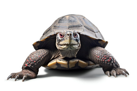Tortoise isolated on a white background and shadowの素材
