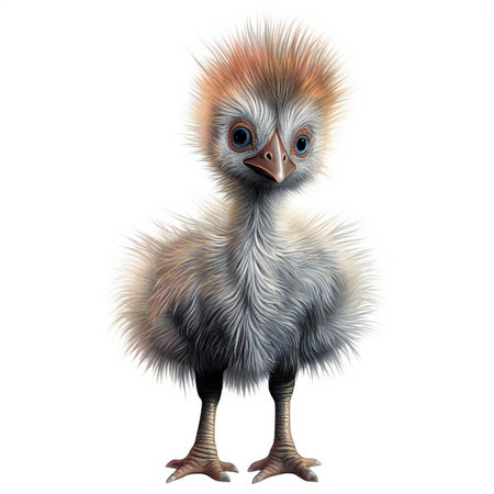 a cute baby turkey isolated on white backgroundの素材