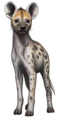 Spotted Hyena - Crocuta crocuta was a carnivorous carnivorous mammal of the subfamily Crocuta.の素材
