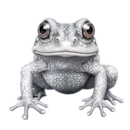 a gray toad or frog isolated on white backgroundの素材