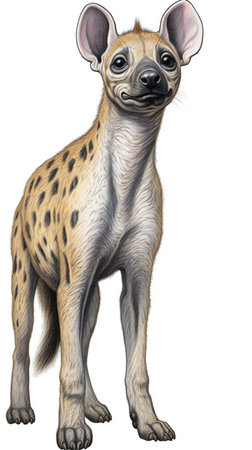 Hyena - hyena is a carnivorous mammal in the hyena family.の素材