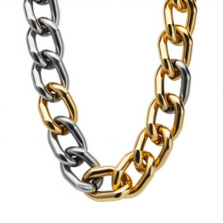 chain isolated on a white background.の素材