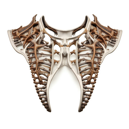 human skeleton anatomy - back view isolated on white backgroundの素材