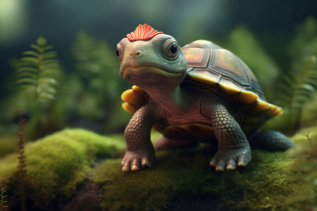 Turtle in the aquarium. Animal in the terrarium. Animal in the terrarium.の素材