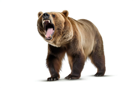 Grizzly bear isolated on a white backgroundの素材