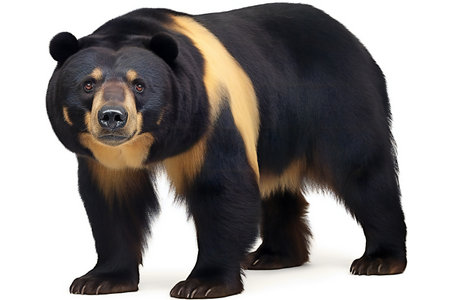 a big black bear isolated on white backgroundの素材