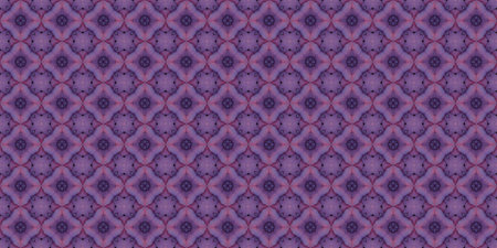 Digital textile design. Seamless kaleidoscope pattern. Geometric symmetrical ornament.の素材