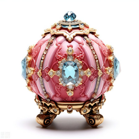 Jewelry box with precious stones isolated on a white background.の素材