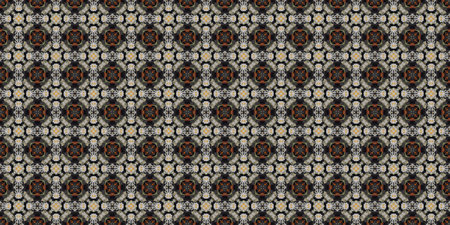 Ethnic pattern. Abstract kaleidoscope fabric design texture or backgroundの素材