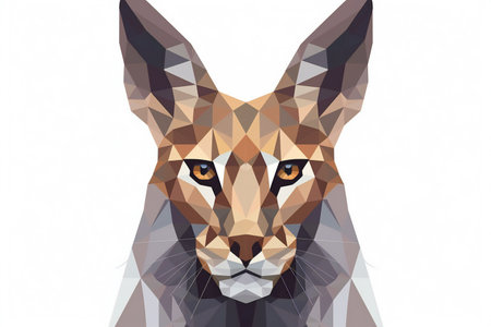 Abstract polygonal head of a lynx.の素材