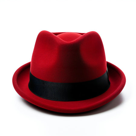 Red hat isolated on white backgroundの素材