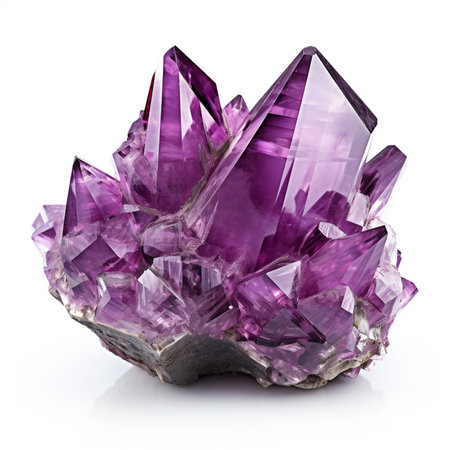 amethyst on a white background. macro. photo icon for game webの素材