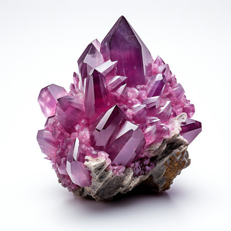 amethyst on the white background studio shot.の素材